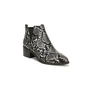 Bar III Gabby Womens Snakeskin Print Pointed Toe BlockHeel Ankle Boots Grey 7.5M